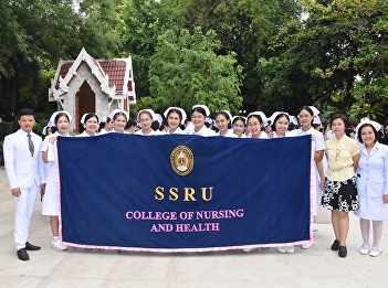 Walking campaign to educate health
around Suan Sunandha Rajabhat University
and distribute leaflets to educate
people in the community.