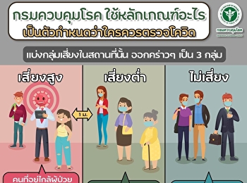 กรมควบคุมโรค ใช้หลักเกณฑ์อะไร
เป็นตัวกำหนดว่าใครควรตรวจโควิด