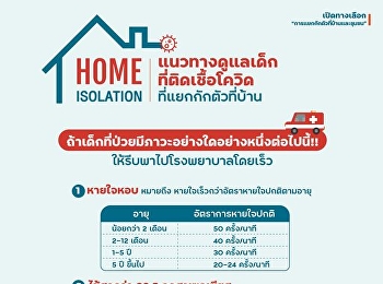 During this period, more children are
infected with coronavirus. for children
who have been infected and show no
symptoms or have few symptoms can be
isolated at home