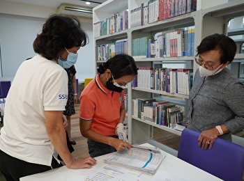 Checking for parcels and checking for
English books