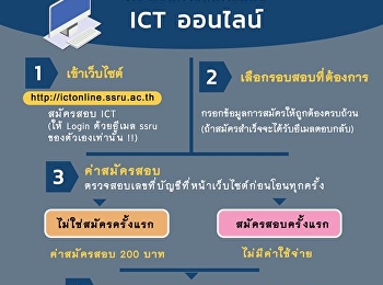 Students can check the list of eligible
candidates for the ICT exam at
http://ictonline.ssru.ac.th