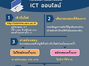 Students can check the list of eligible
candidates for the ICT exam at
http://ictonline.ssru.ac.th