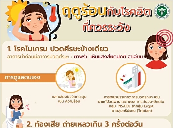 เข้าสู่ฤดูร้อนกันแล้ว ความร้อน
และความระอุของไอแดดอาจทำให้หลายคนมีอาการป่วยได้