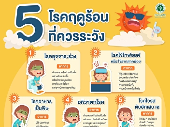Department of Disease Control reveals
diseases and health hazards in the
summer Advise people to take care of
their health and family