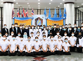 Attending the Blessing Ceremony on the
occasion of His Majesty the King's
Birthday Her Majesty Queen Sirikit Her
Majesty the Queen His Majesty the King,