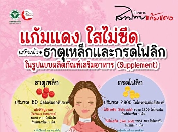Girls get free...Women of reproductive
age aged 13-45 years receive 60
milligrams of iron supplementation
tablets and 2,800 micrograms of folic
acid once a week from the National
Health Security System NHSO.
