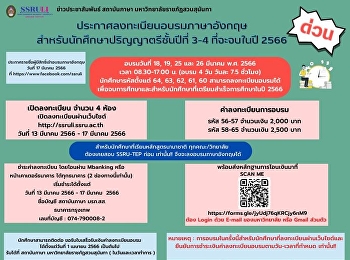 นักศึกษาที่ประสงค์จะเข้าสอบภาษาอังกฤษมาตรฐาน
มหาวิทยาลัยราชภัฏสวนสุนันทา สามารถ
Walk-in เข้ามาสอบได้