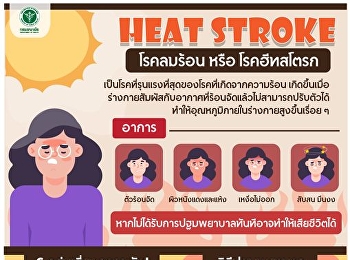หน้าร้อนนี้ 6 กลุ่มเสี่ยงควรระวัง
โรคลมร้อน(ฮีทสโตรก)