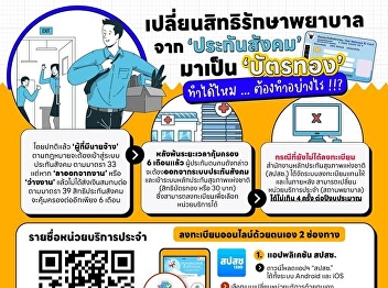 How to change the right to medical
treatment from 'Social Security' to
'golden patent or 30 baht card'?