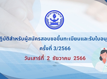 Guidelines for applicants for
registration and license examination No.
3/2023