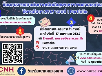 Interview process for the Bachelor of
Nursing Science program, academic year
2024, round 1, Portfolio