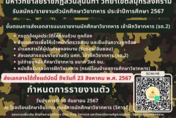 Suan Sunandha Rajabhat University Samut
Songkhram Campus Recruitment/Report of
Military Students for Academic Year 2024