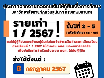 Announcements from the Student Loan Fund
event Suan Sunandha Rajabhat University
Bangkok