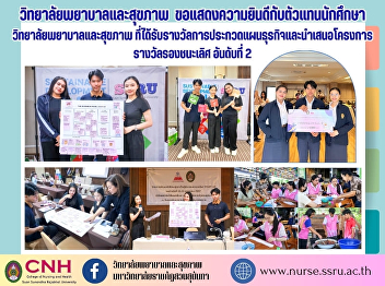 Congratulations to the representatives
of the Nursing and Health College
students who won the 2nd runner-up prize
in the business plan and project
presentation competition from the
“Start-Up Student Development Project to
Promote the Development of Awaren