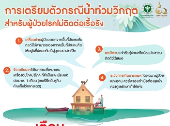 Preparing for critical flooding for
patients with non-communicable chronic
diseases and measures to provide NCD
Clinic services during floods