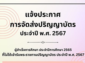 Announcement Delivery of diplomas for
the year 2024 graduate Academic year
2022 who did not receive the Royal
Graduation Certificate for the year 2024