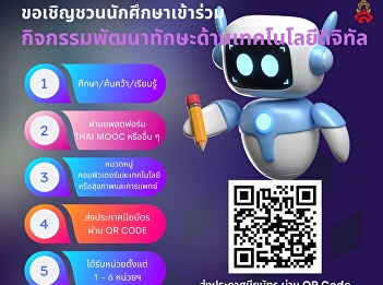 Invite students of the College of
Nursing and Health, Suan Sunandha
Rajabhat University, Samut Songkhram
Campus to join the digital technology
skills development activity.