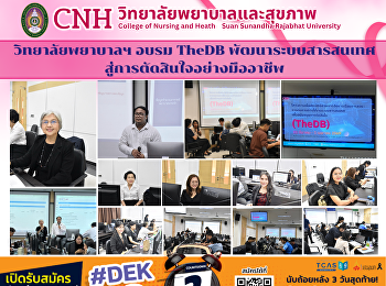 College of Nursing Trains on TheDB:
Developing Information Systems for
Professional Decision Making